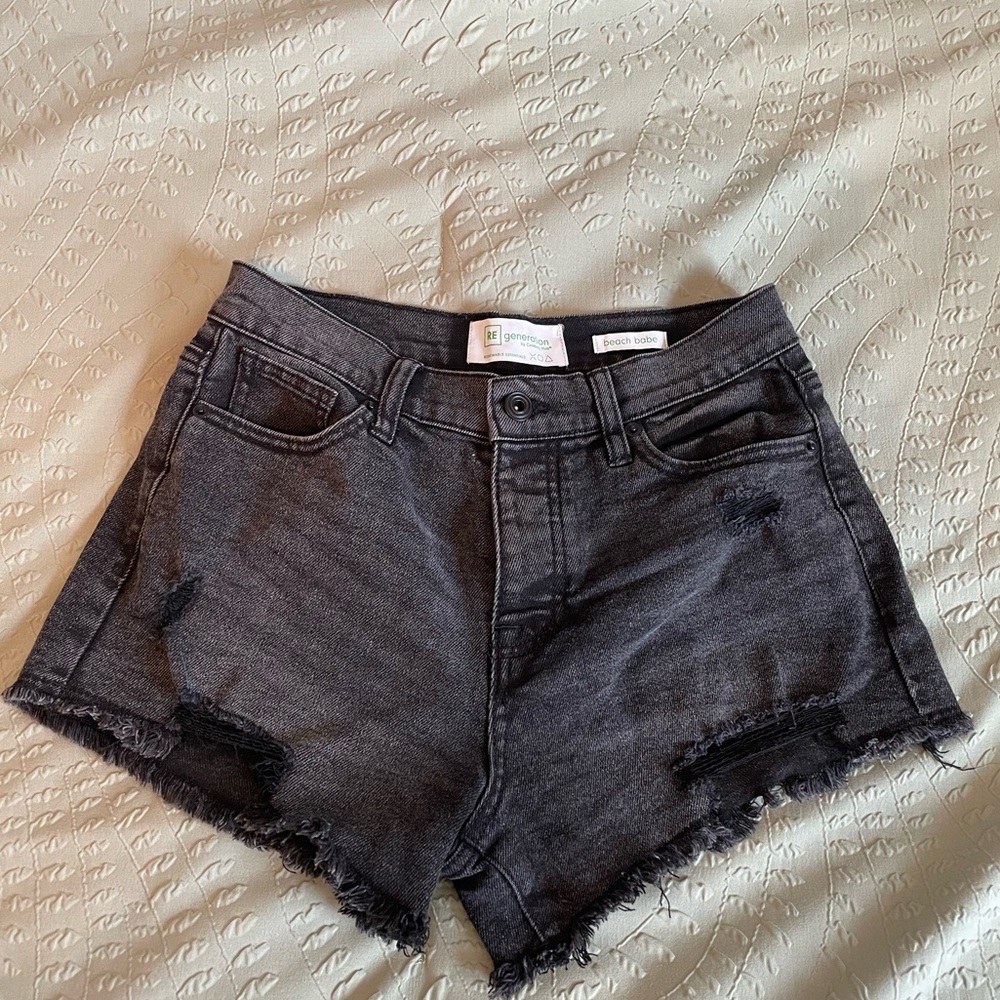 Black Jean Shorts